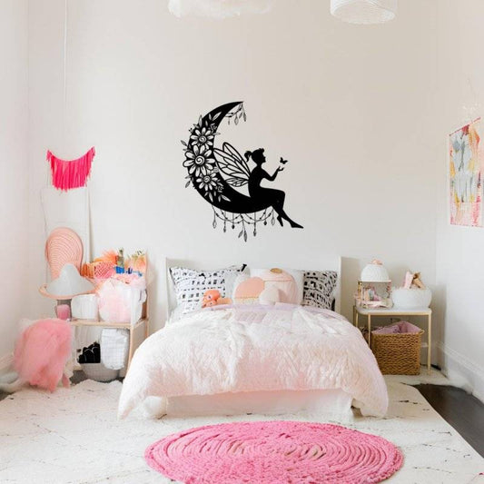 Fairytale Moon Vinyl Muursticker – Betoverende Maan Decor - Sticker82