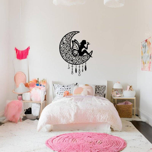 Fairytale Moon Vinyl Muursticker – Magische Maan Decoratie - Sticker82