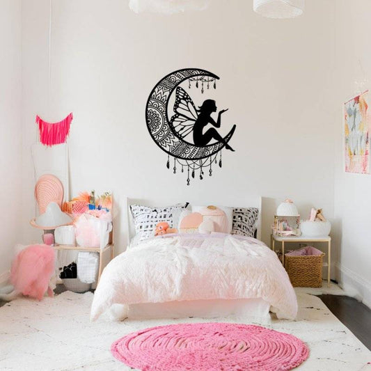 Fairytale Moon Vinyl Muursticker – Magische Maan voor je Wand - Sticker82