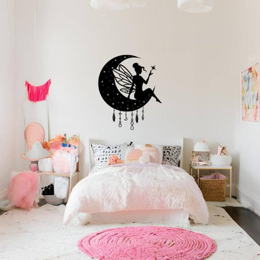 Fairytale Moon Vinyl Muursticker – Sprookjesachtige Maan Decor - Sticker82