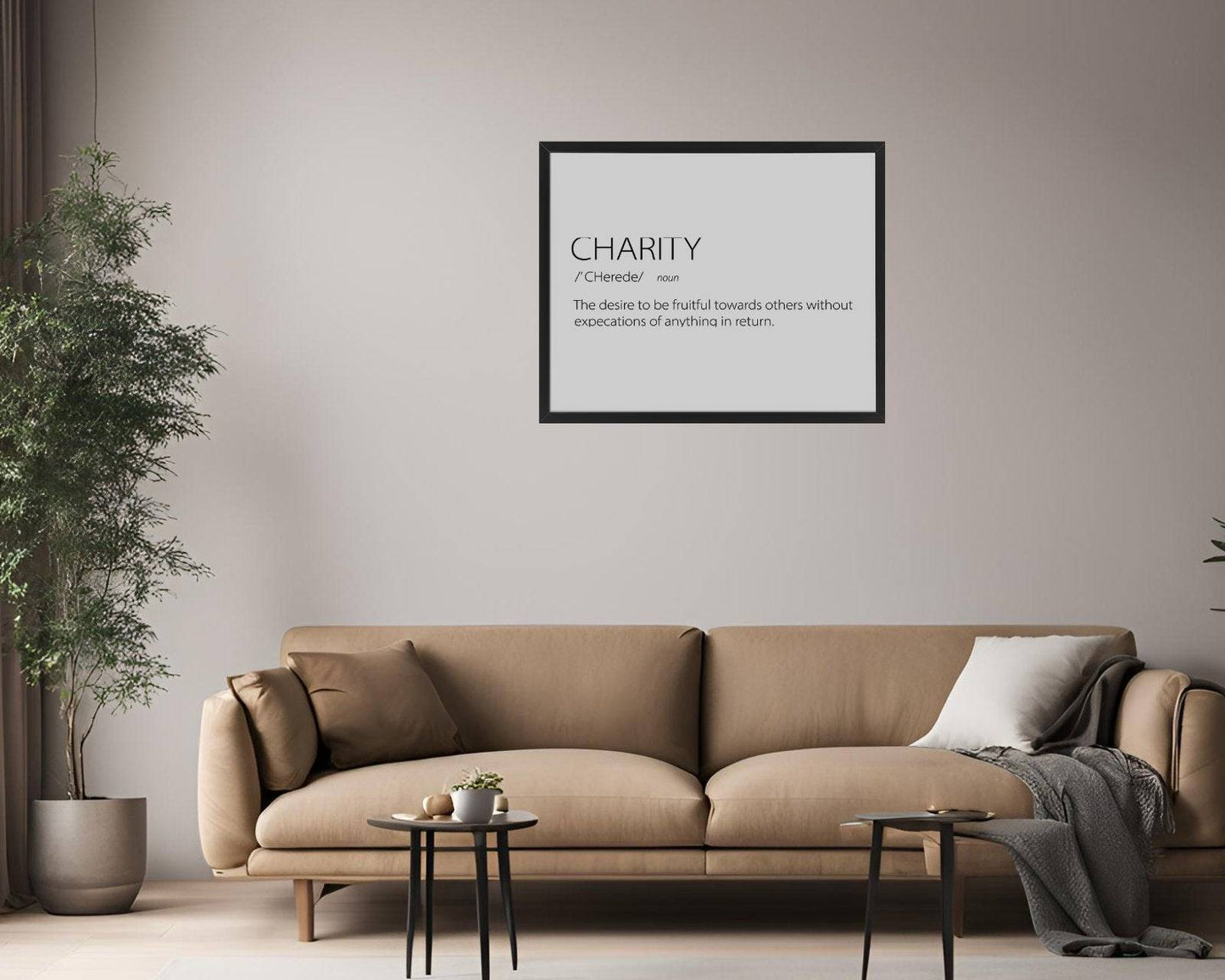 Lijst 40 x 50 cm met Vinyl Sticker 'Charity' - Inspirerende Wanddecoratie - Sticker82