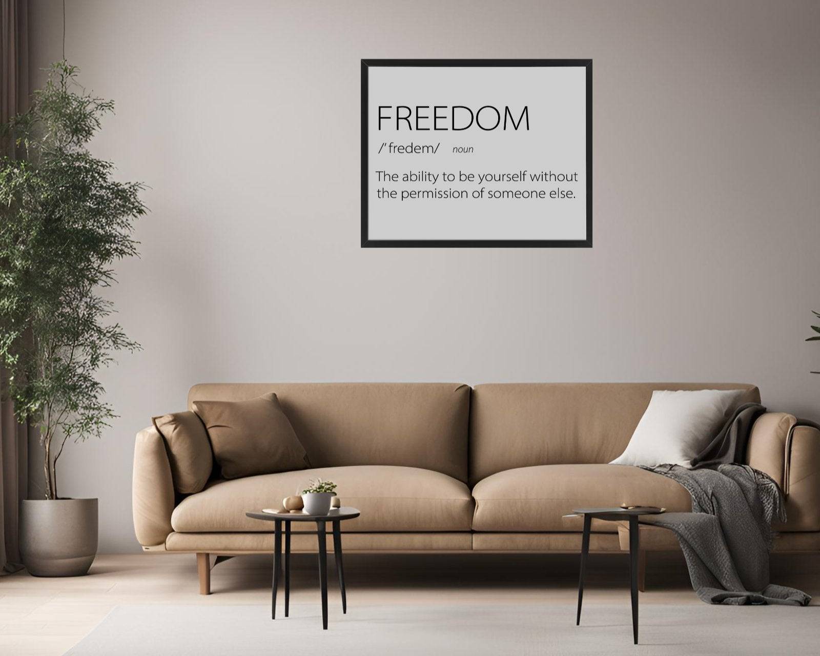 Lijst 40 x 50 cm met Vinyl Sticker 'Freedom' - Vrijheidsgerichte Wanddecoratie - Sticker82