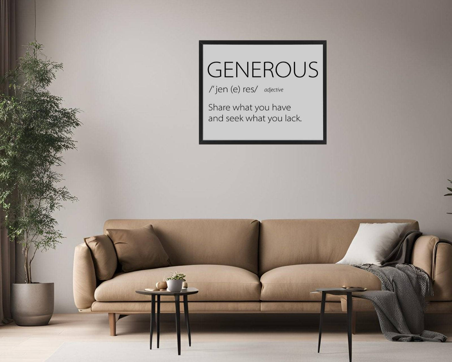 Lijst 40 x 50 cm met Vinyl Sticker 'Generous' - Hartelijke Wanddecoratie - Sticker82