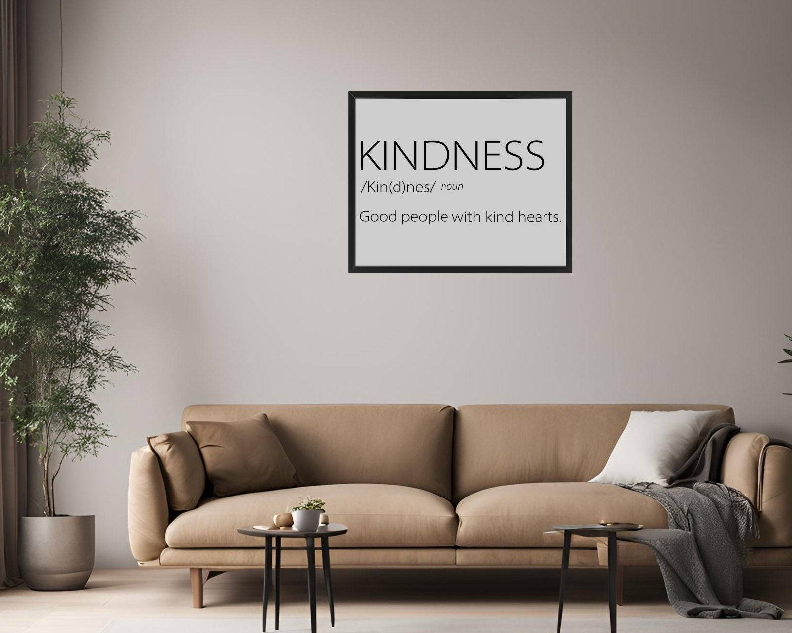 Lijst 40 x 50 cm met Vinyl Sticker 'Kindness' - Inspirerende Wanddecoratie - Sticker82