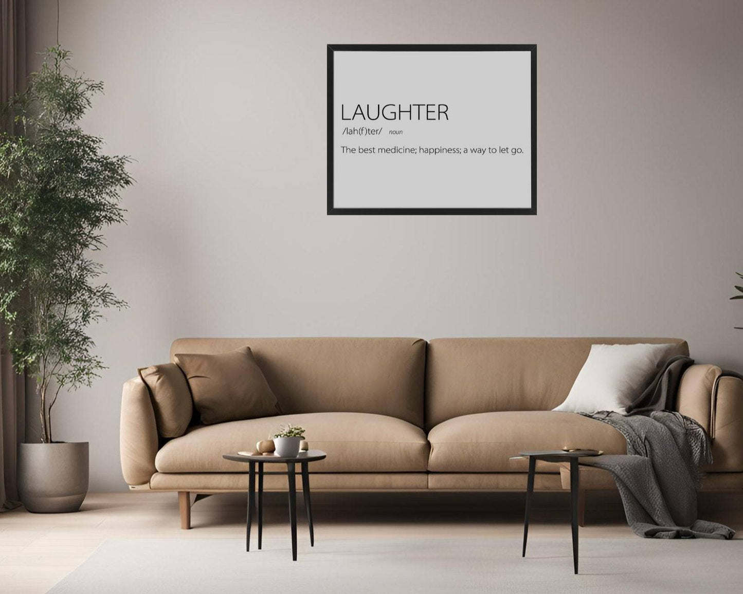 Lijst 40 x 50 cm met Vinyl Sticker 'Laughter' - Vrolijke Wanddecoratie - Sticker82