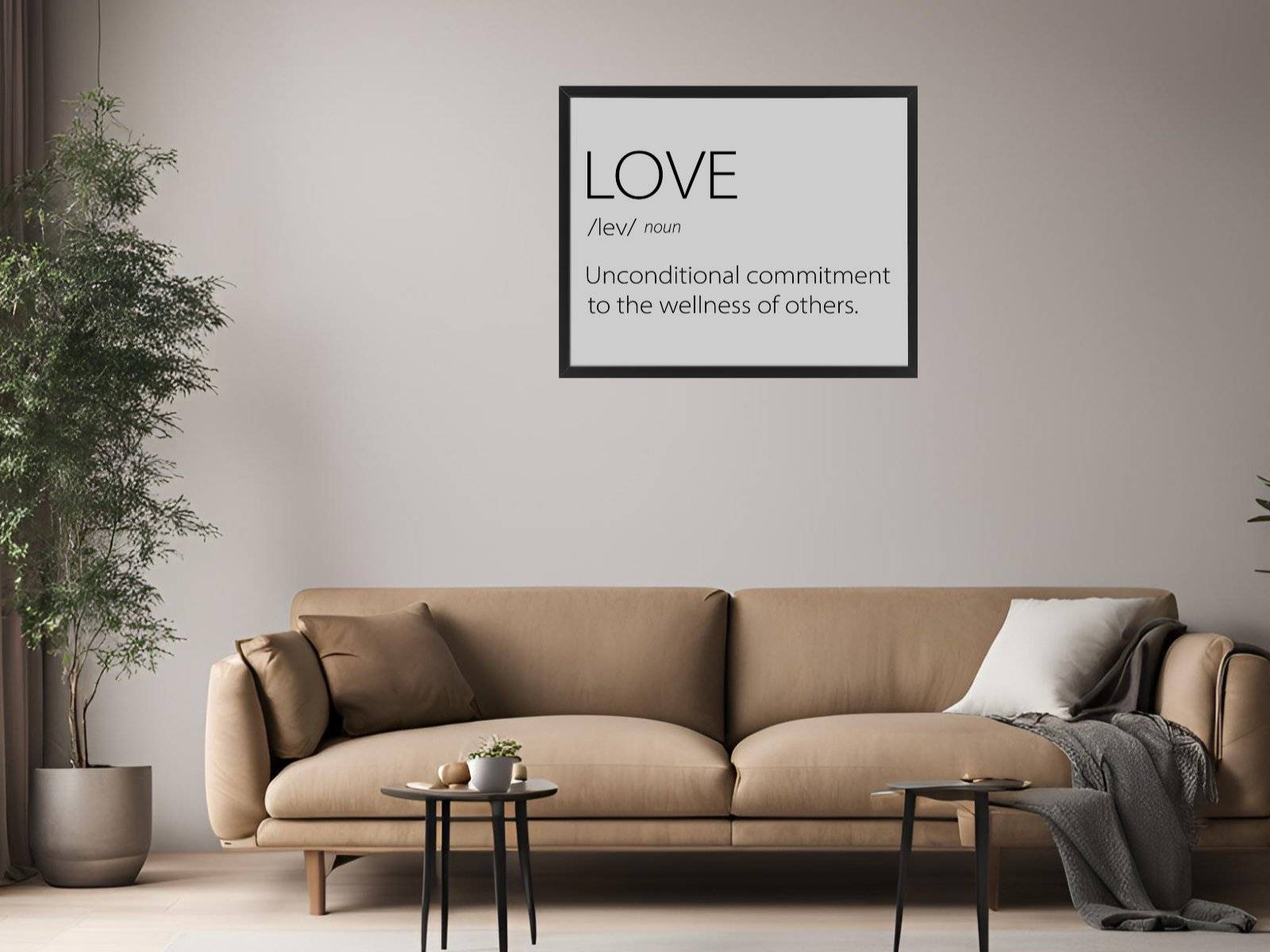 Lijst 40 x 50 cm met Vinyl Sticker 'Love' - Romantische Wanddecoratie - Sticker82